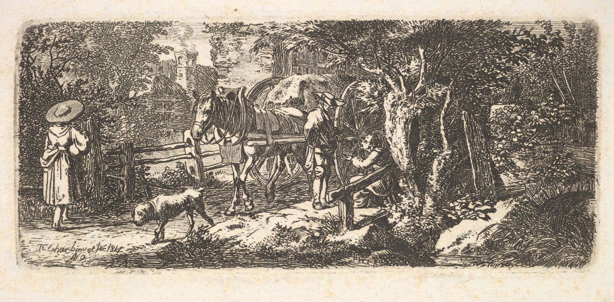Limosna dada por un conductor de carro, 1814 de Johann Christian Erhard