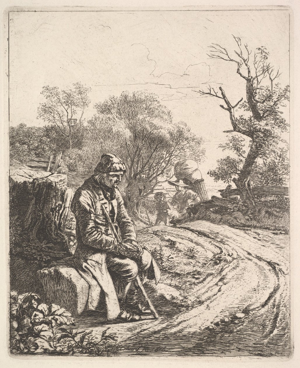 Un Anciano Sentado al Borde del Camino, 1818 de Johann Christian Erhard