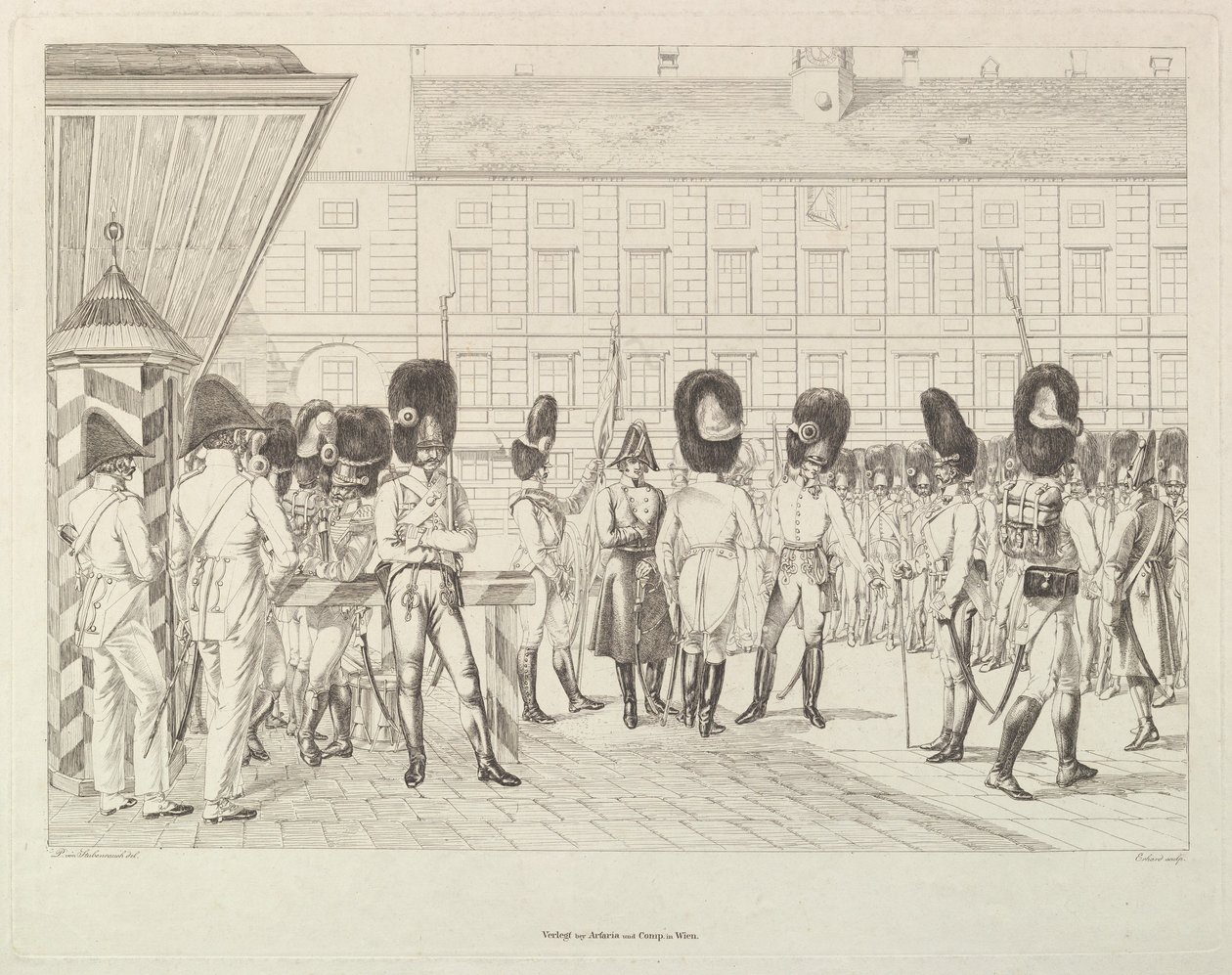 Granaderos austriacos, principios del siglo XIX de Johann Christian Erhard