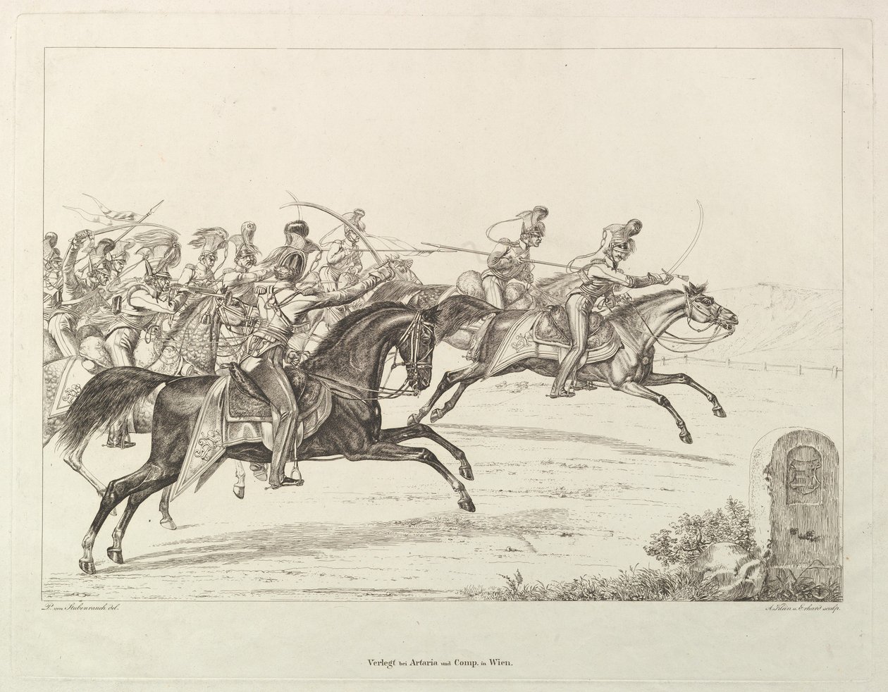 Lanceros Austriacos, principios del siglo XIX de Johann Christian Erhard