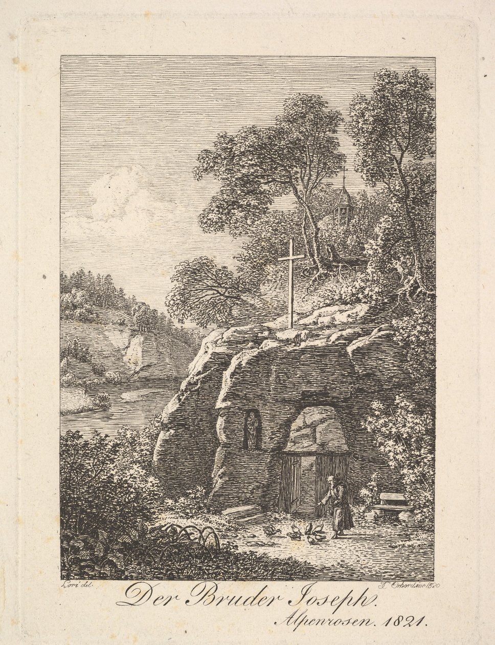 Hermano José en los Alpes, 1820 de Johann Christian Erhard