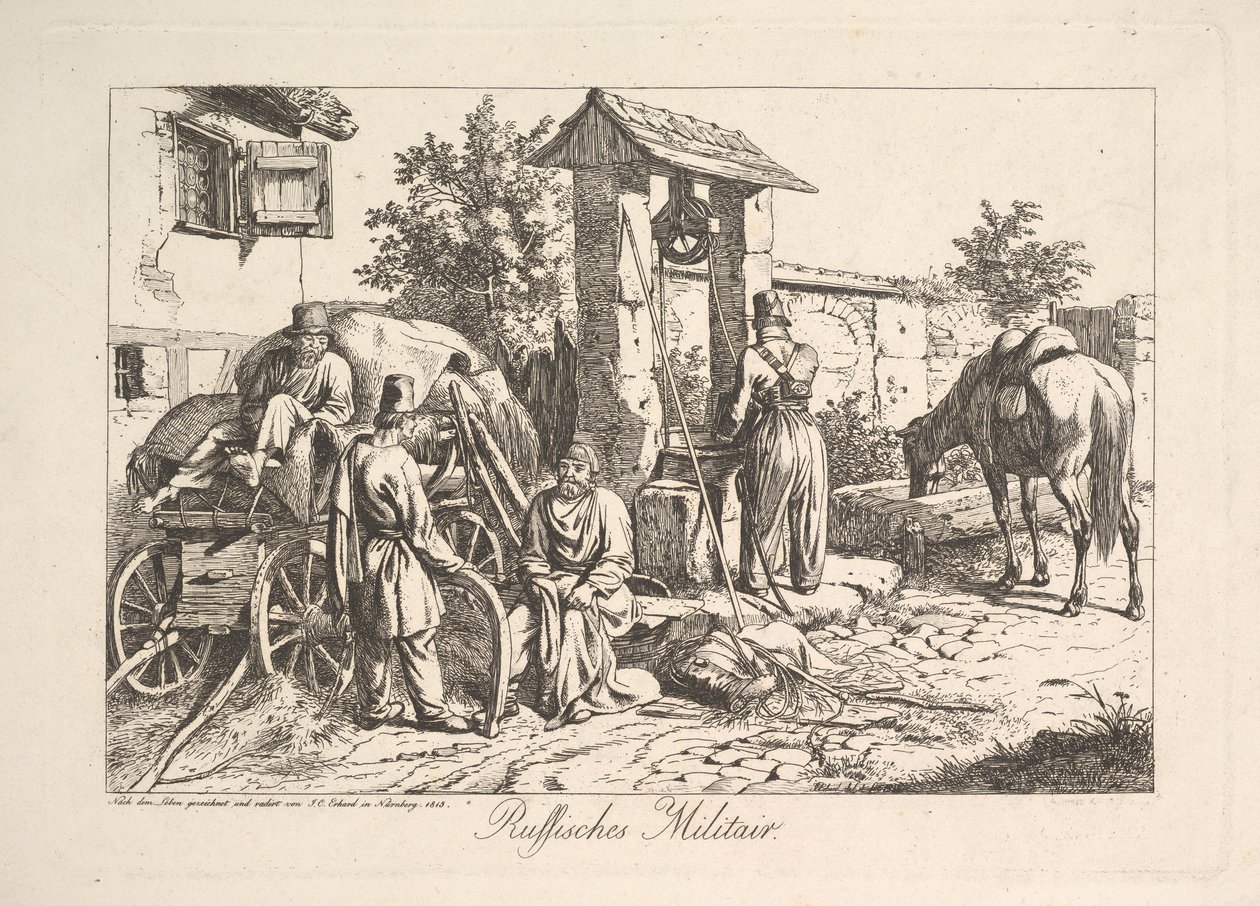 Cosaco en el pozo, 1815 de Johann Christian Erhard