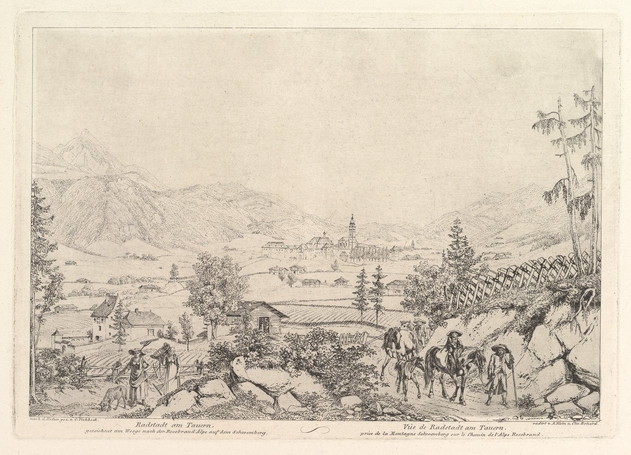 Paisaje rural, Radstadt am Tauren, principios del siglo XIX de Johann Christian Erhard