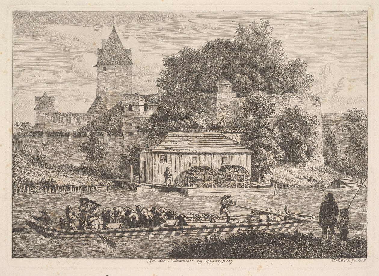 La muralla de la ciudad de Regensberg, 1817 de Johann Christian Erhard