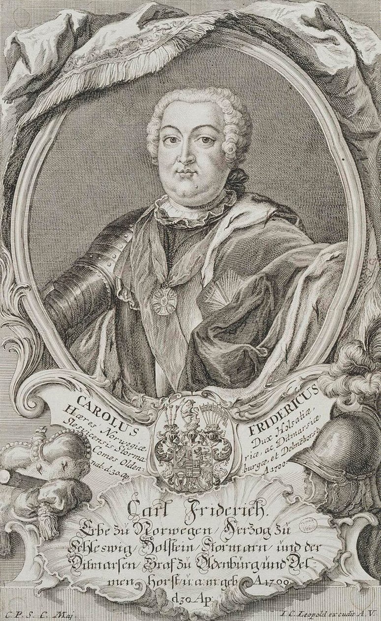 Retrato del duque Carlos Federico de Holstein-Gottorp 1700-1739, mediados del siglo XVIII de Johann Christian Leopold