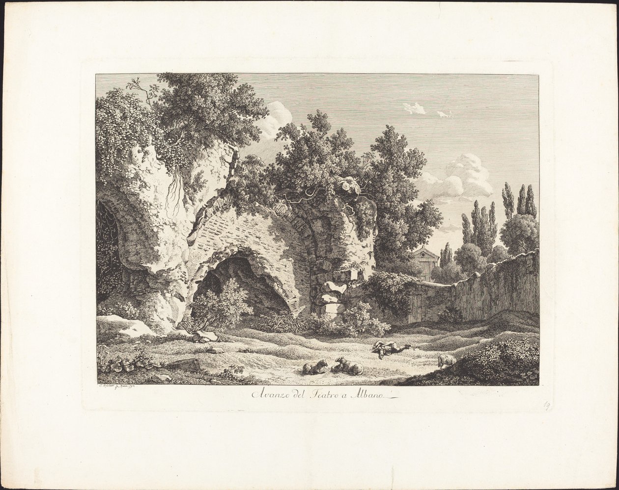 Restos del teatro en Albano de Johann Christian Reinhart