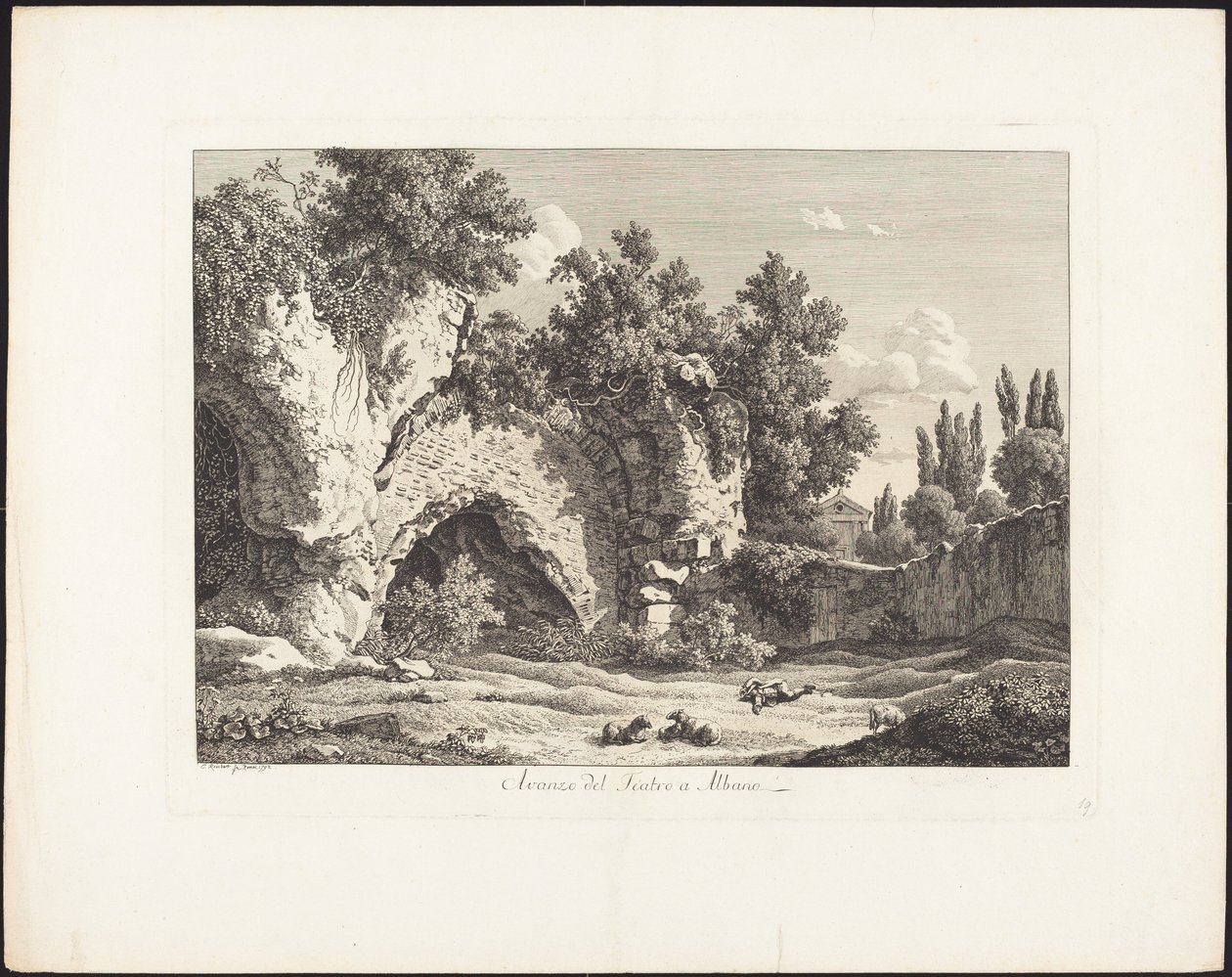 Restos del teatro en Albano de Johann Christian Reinhart