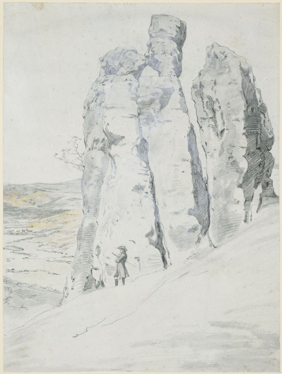 Formación rocosa «El monje y la monja», cerca de Eisenach, en Turingia de Johann Christian Reinhart