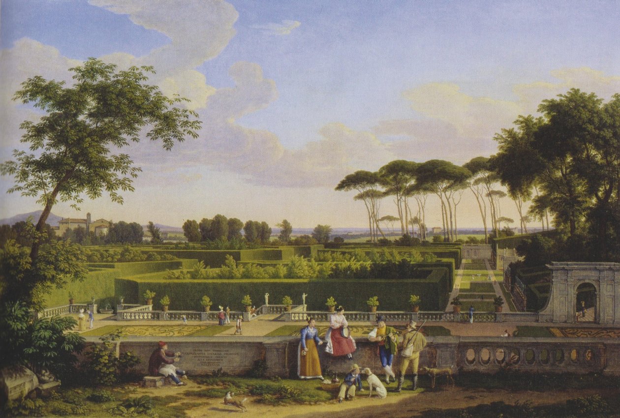 Alemán: En el parque de Villa Doria Pamphilj de Johann Christian Reinhart
