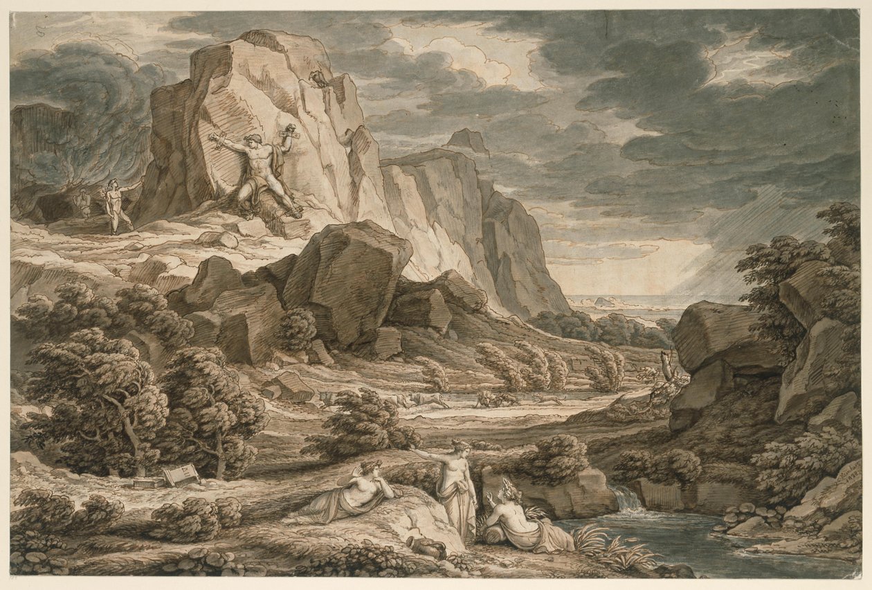 Paisaje heroico con Prometeo de Johann Christian Reinhart