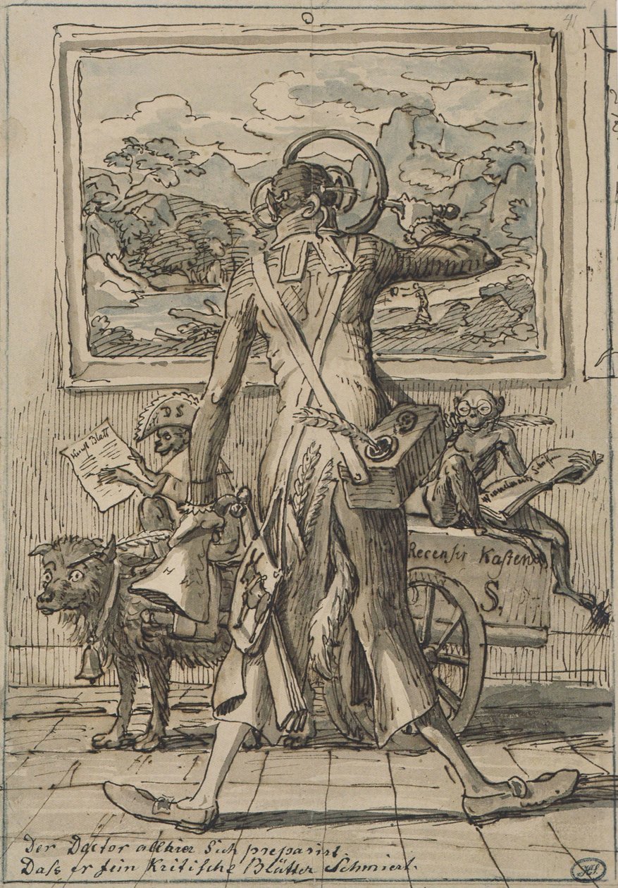 J C Reinhart Caricatura Ludwig Schorn 1833 de Johann Christian Reinhart