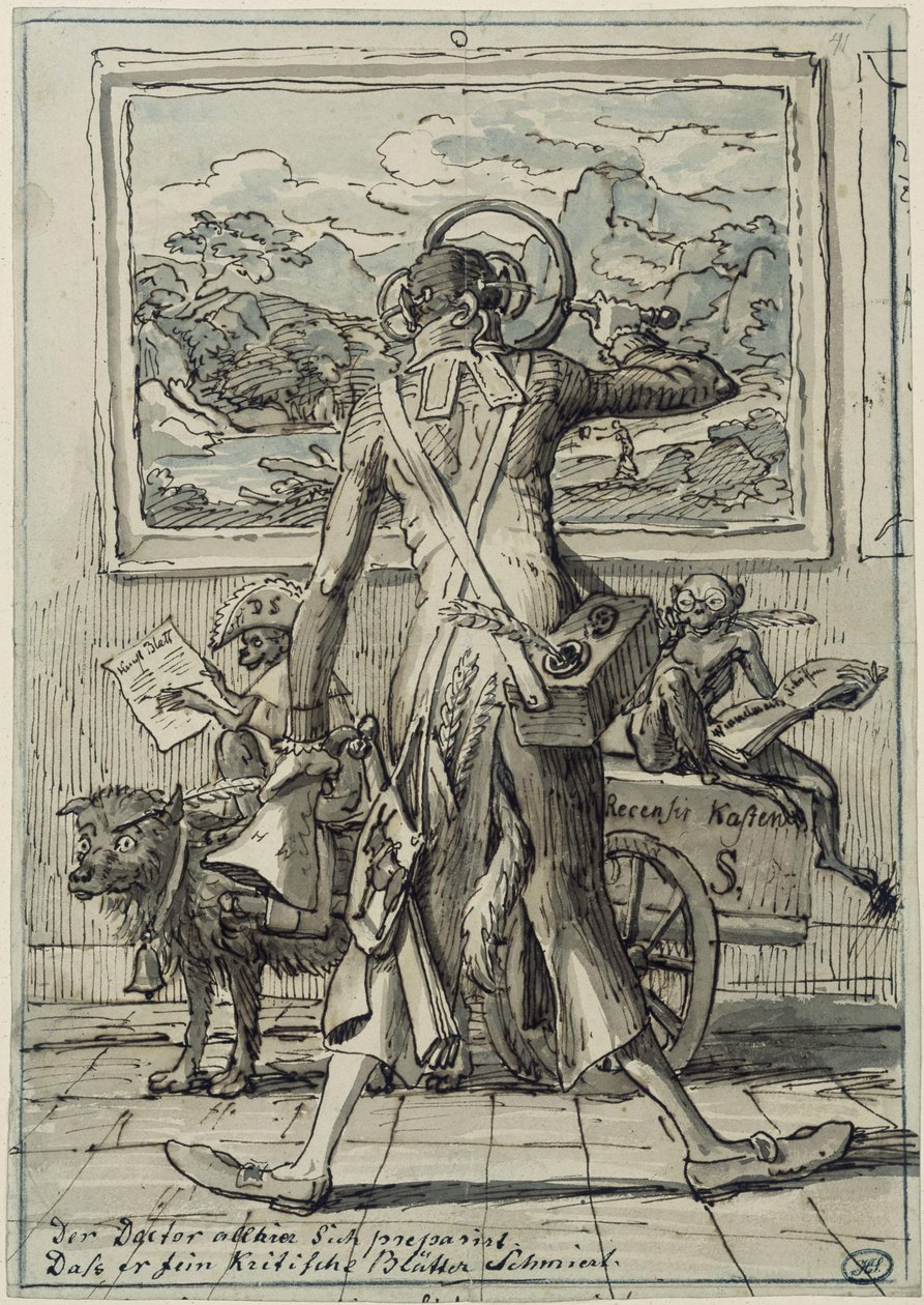 Caricatura del Dr. Ludwig Schorn en Múnich de Johann Christian Reinhart