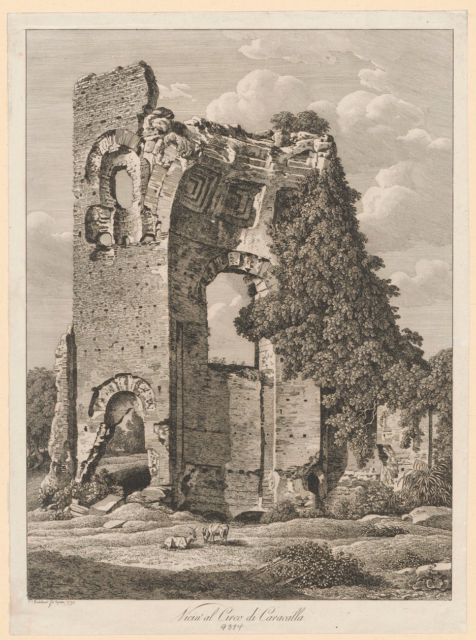 Paisaje - Cerca del circo de Caracalla de Johann Christian Reinhart