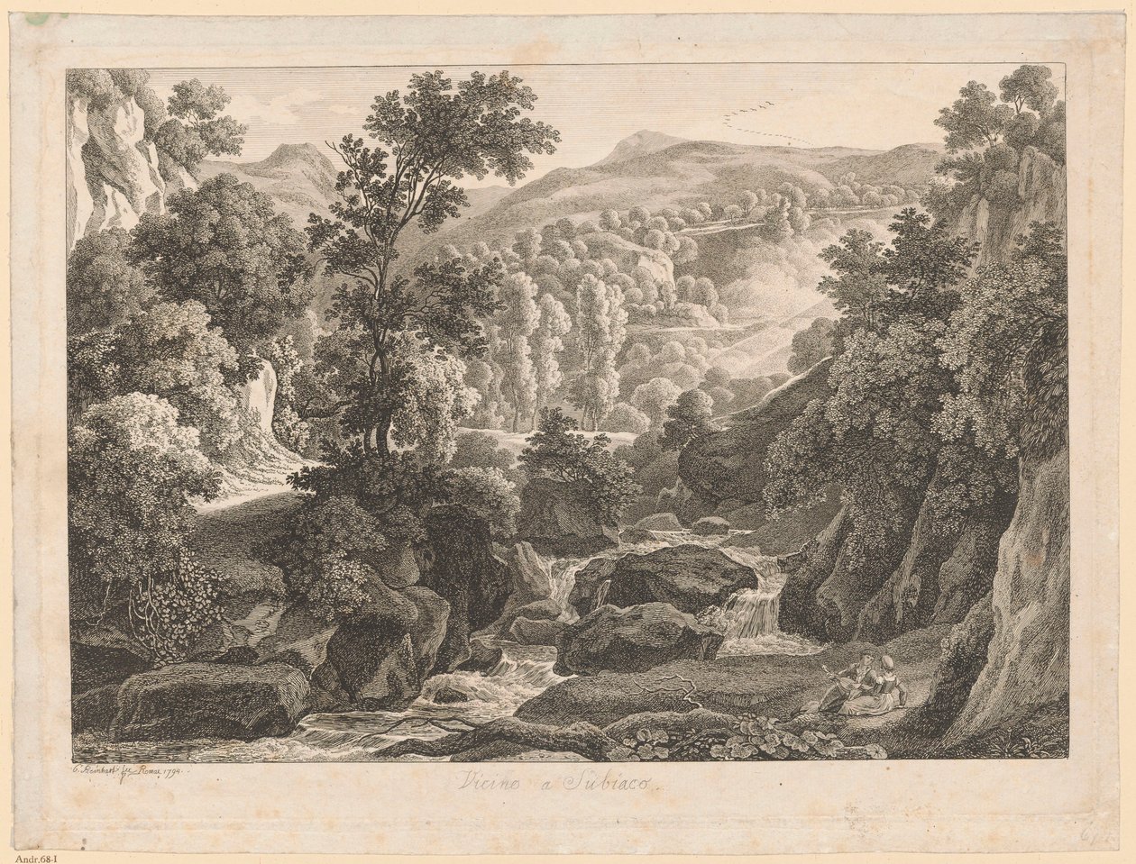 Paisaje - cerca de Subiaco de Johann Christian Reinhart