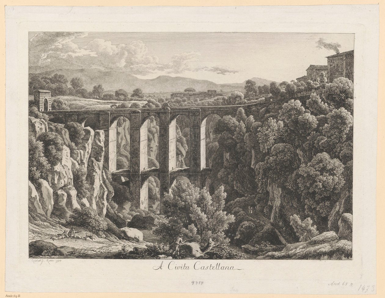 Paisaje con acueducto - Civita Castellana de Johann Christian Reinhart