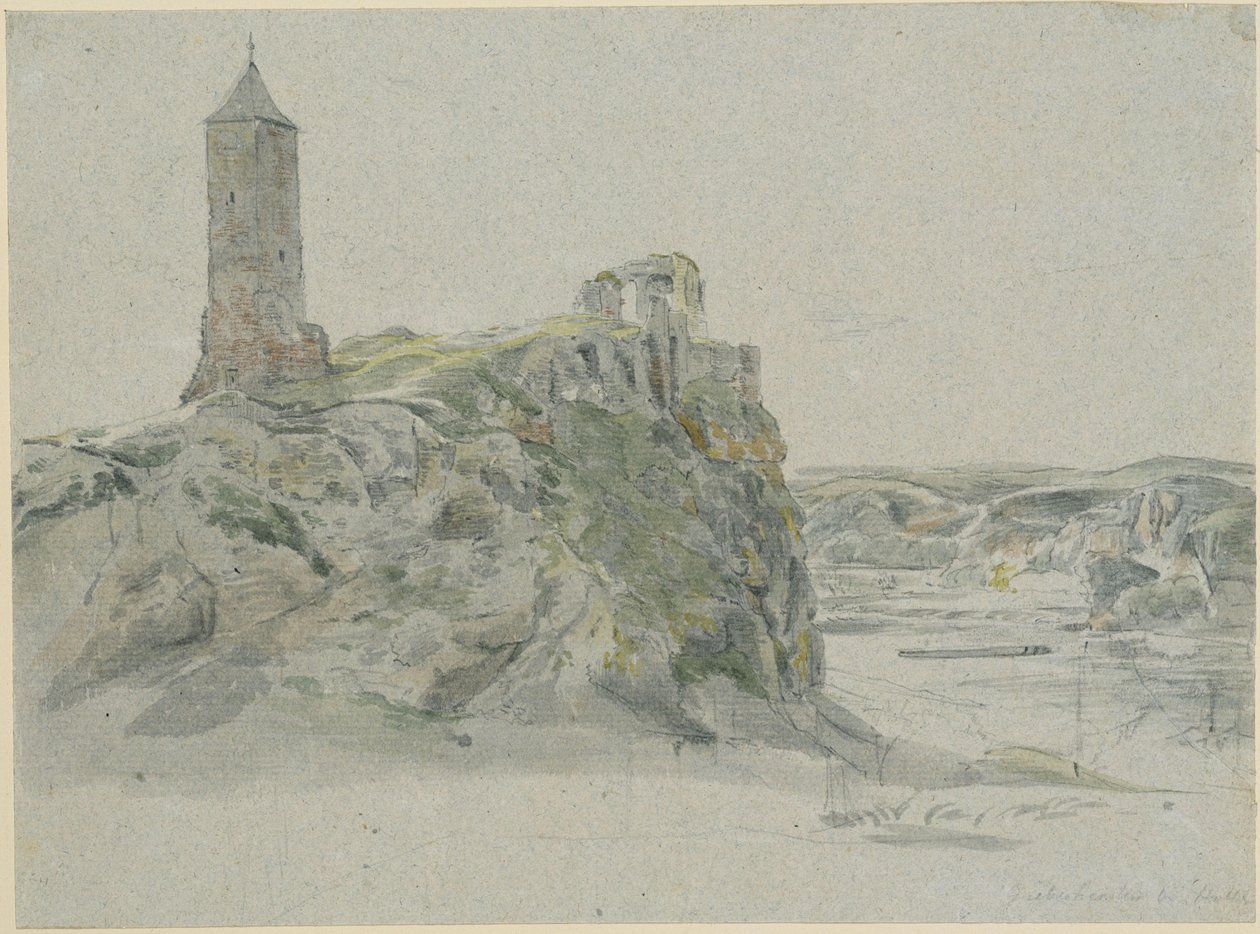Ruinas del castillo de Giebichenstein, cerca de Halle an der Saale de Johann Christian Reinhart