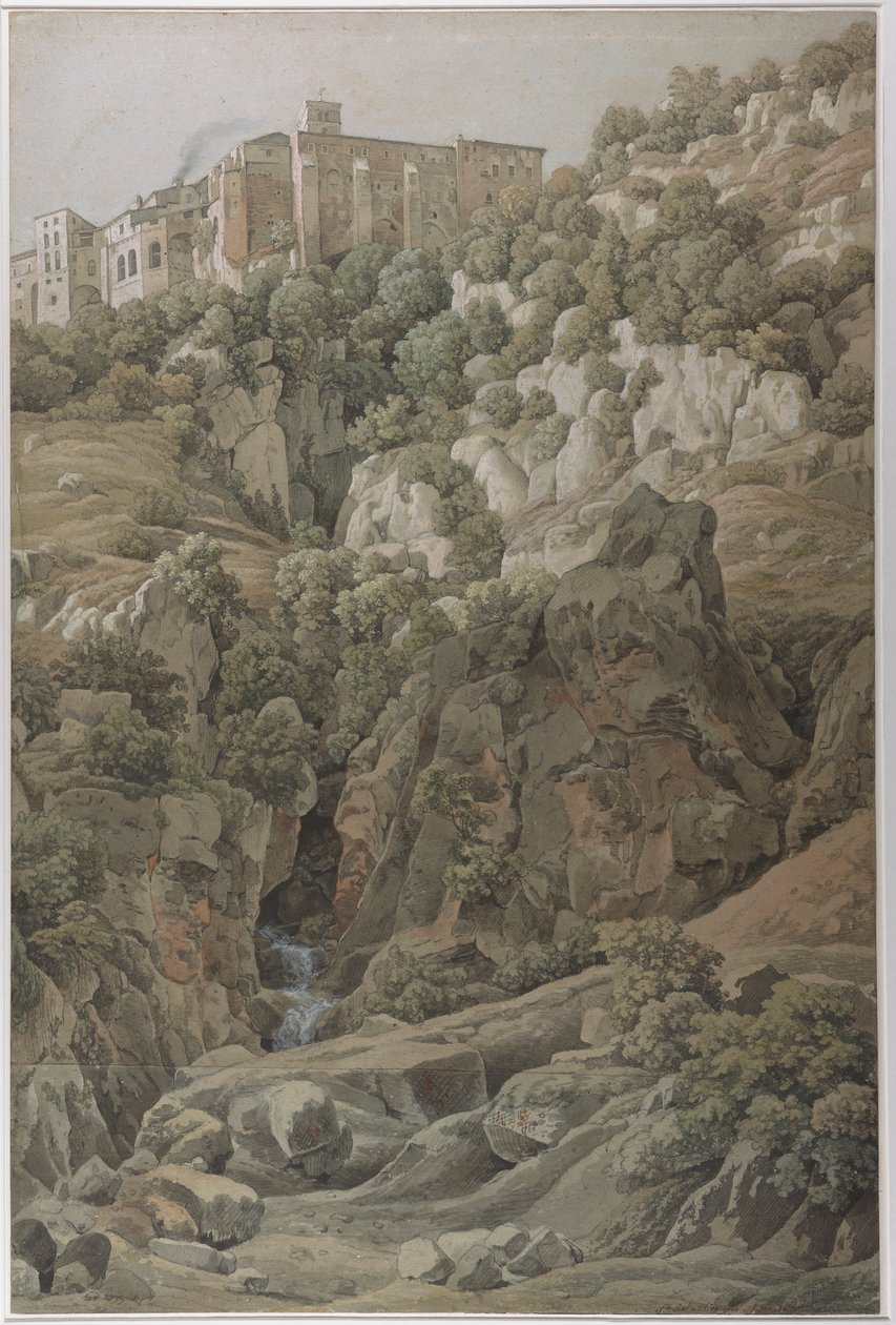 El convento benedictino de Santa Escolástica cerca de Subiaco en las montañas Sabinas, 1797 de Johann Christian Reinhart