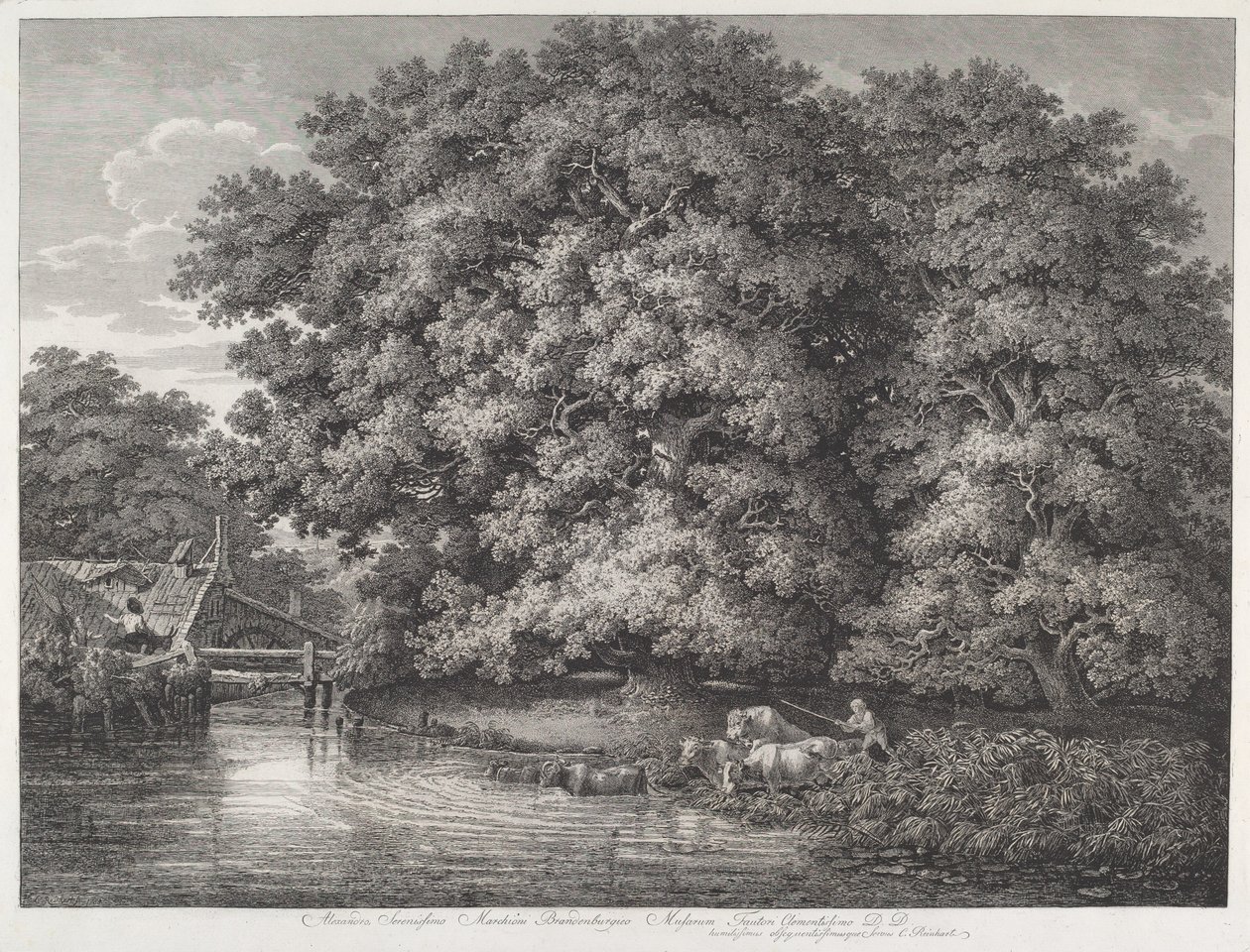 El molino en los Grandes Robles de Johann Christian Reinhart