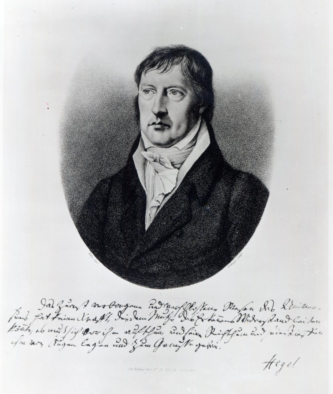 Georg Wilhelm Friedrich Hegel, grabado por F.W Bollinger, c.1825 de Johann Christian Xeller