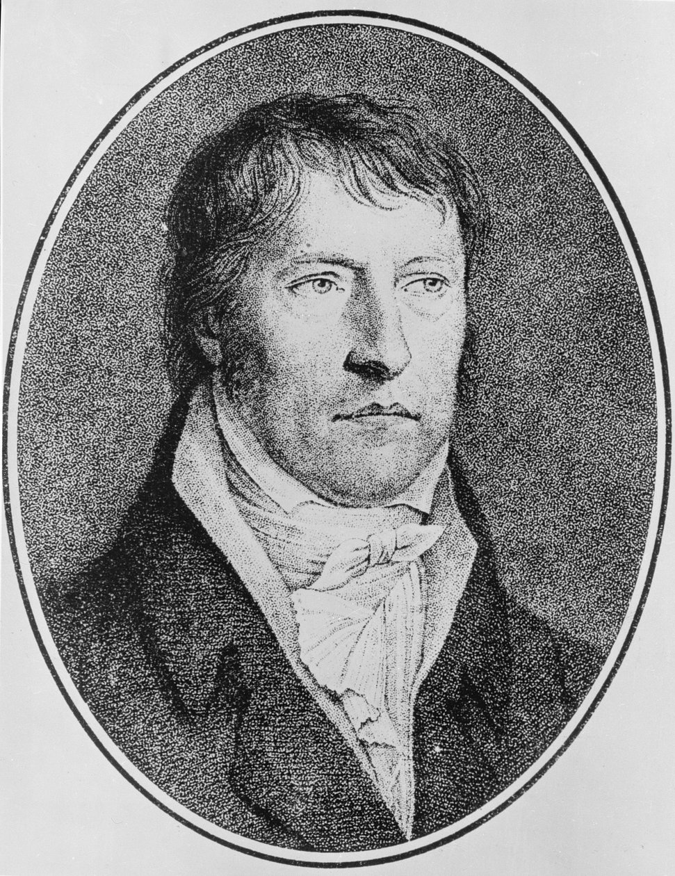 Retrato de Georg Wilhelm Friedrich Hegel, filósofo alemán, grabado por F.W. Bollinger de Johann Christian Xeller