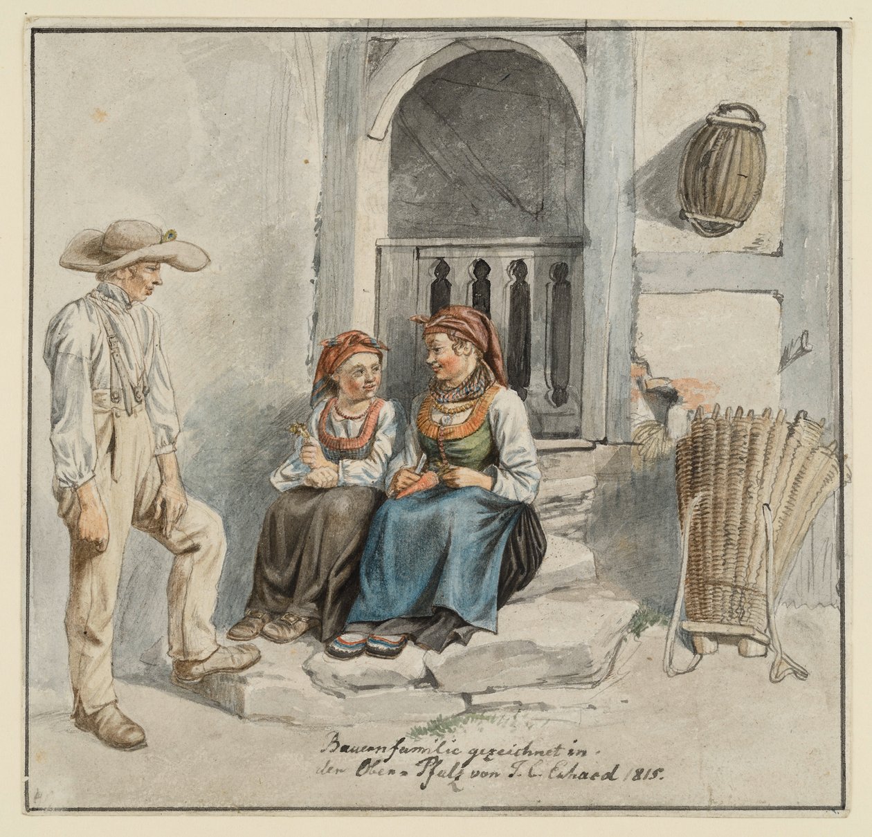Familia campesina ante la casa de Johann Christoph Erhard