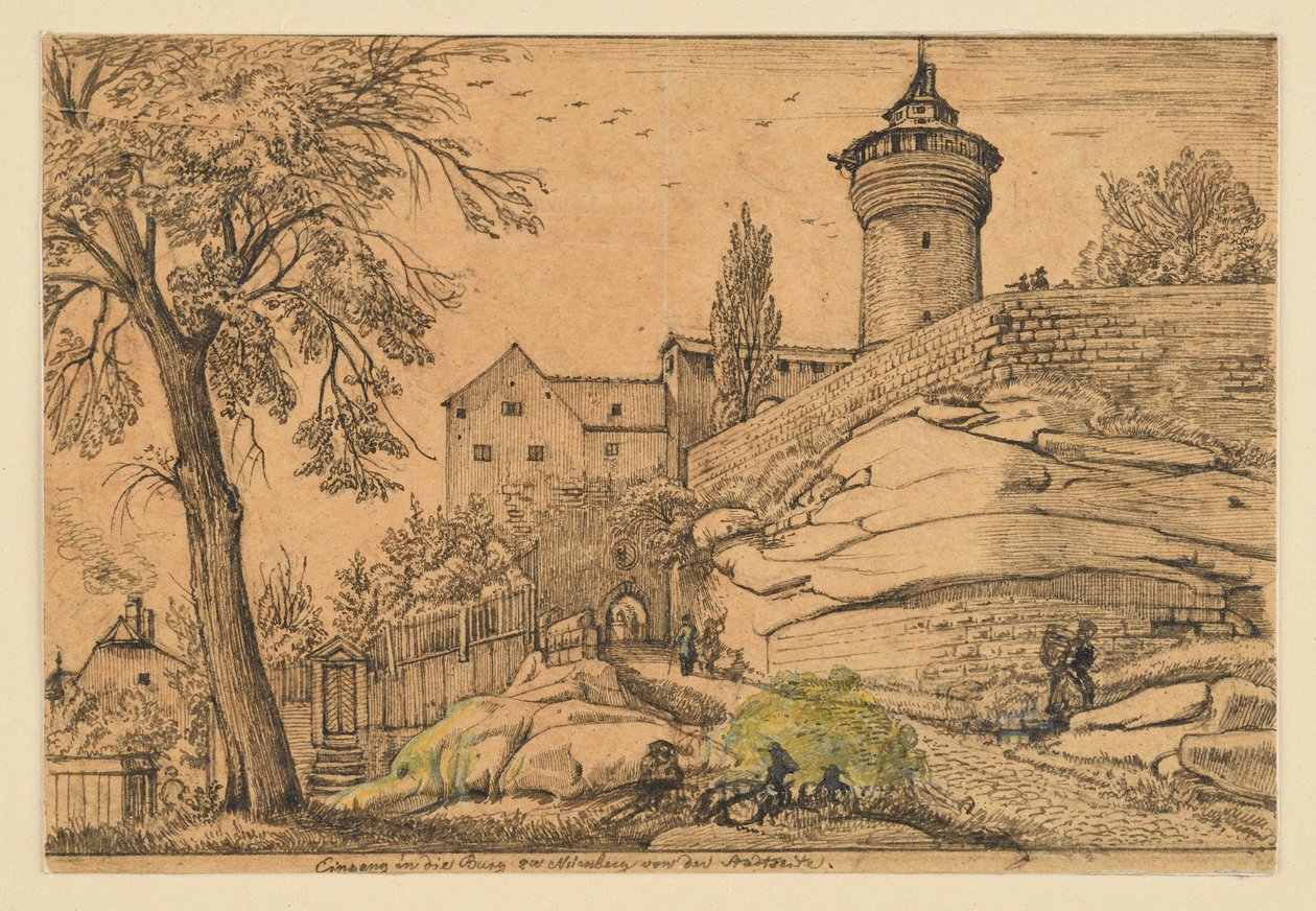 La entrada al castillo de Núremberg desde el lado de la ciudad de Johann Christoph Erhard