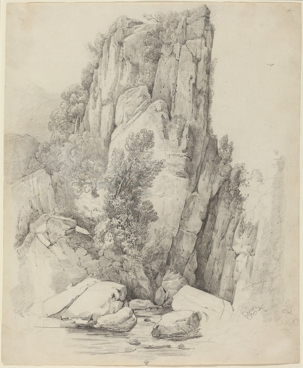 Acantilados rocosos sobre un arroyo de Johann Christoph Erhard