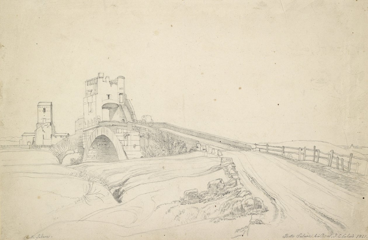 El Ponte Salario cerca de Roma, 1821 de Johann Christoph Erhard