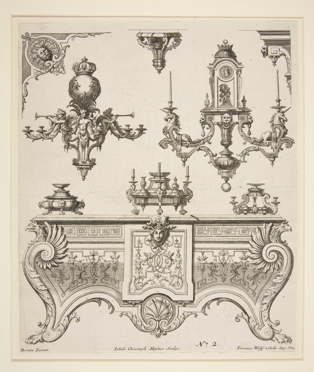 Hoja de Diseños Ornamentales de Johann Christoph Hafner