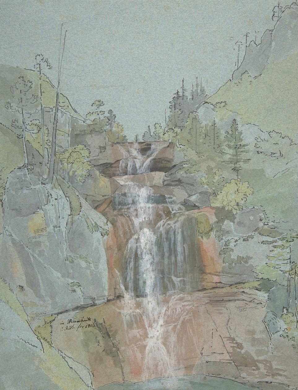 Paisaje con una cascada de Johann Christoph Rist