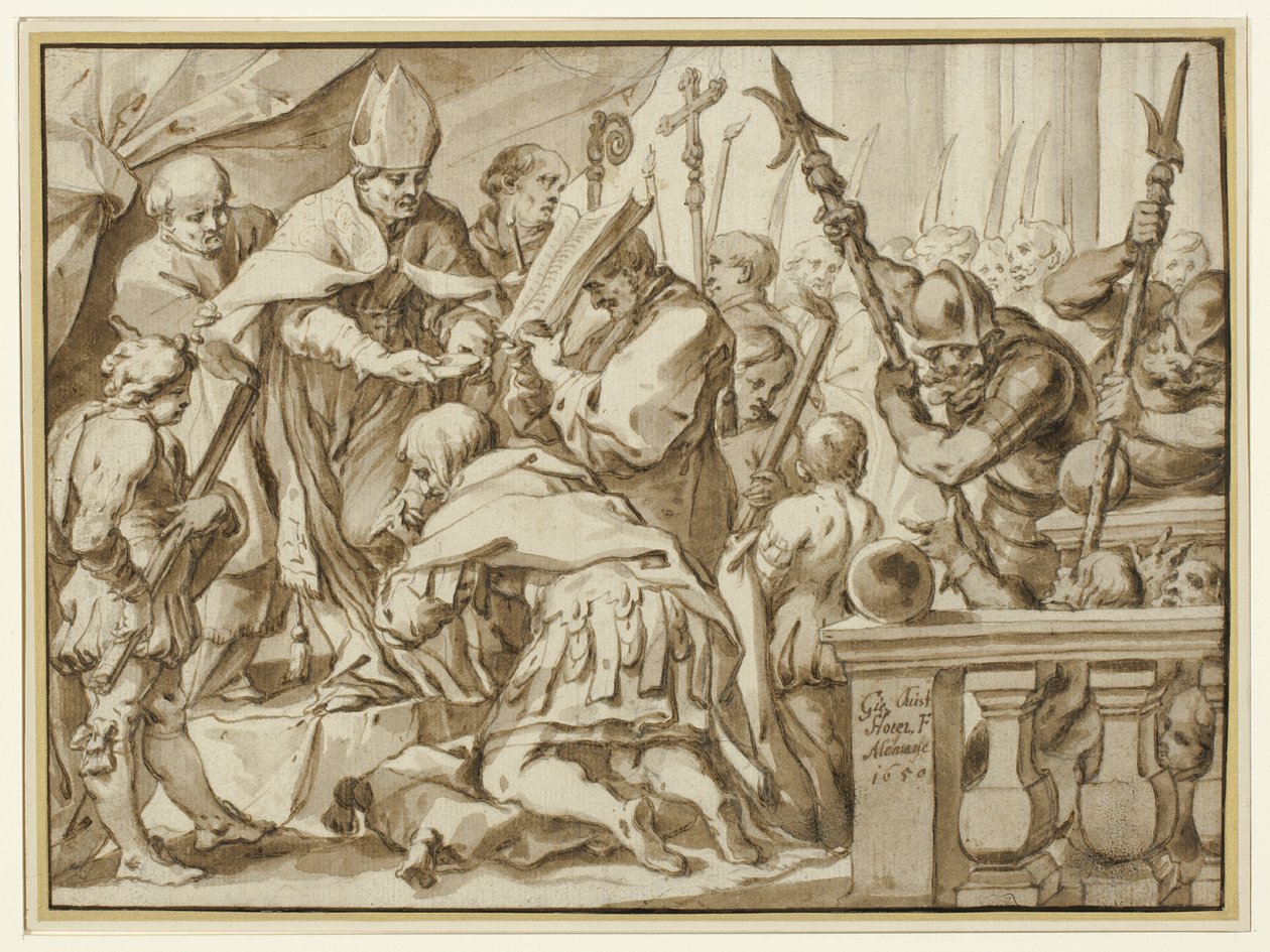 Coronación de Otón el Grande en la iglesia de San Ambrosio de Milán de Johann Christoph Storer