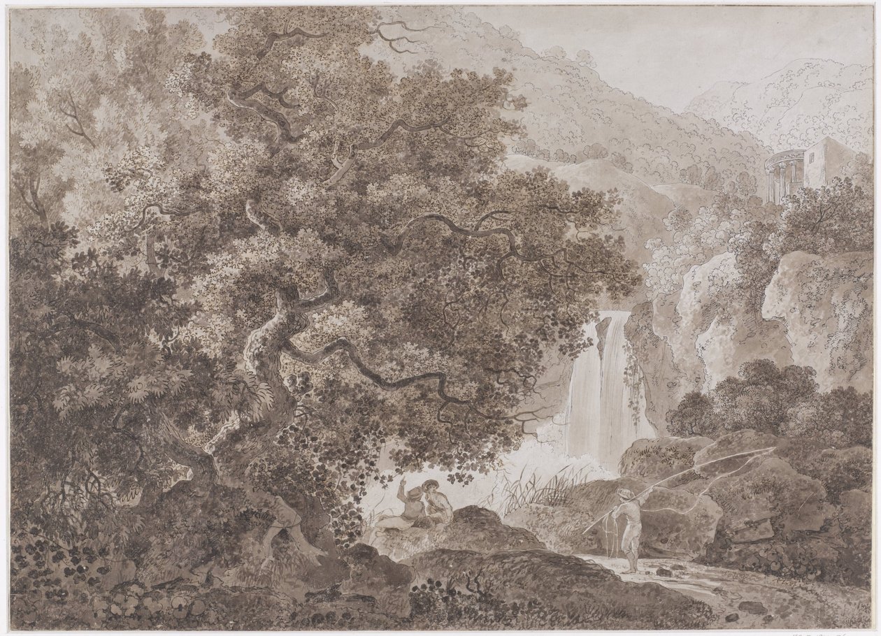 Paisaje montañoso arbolado (Tivoli) de Johann Conrad Steiner