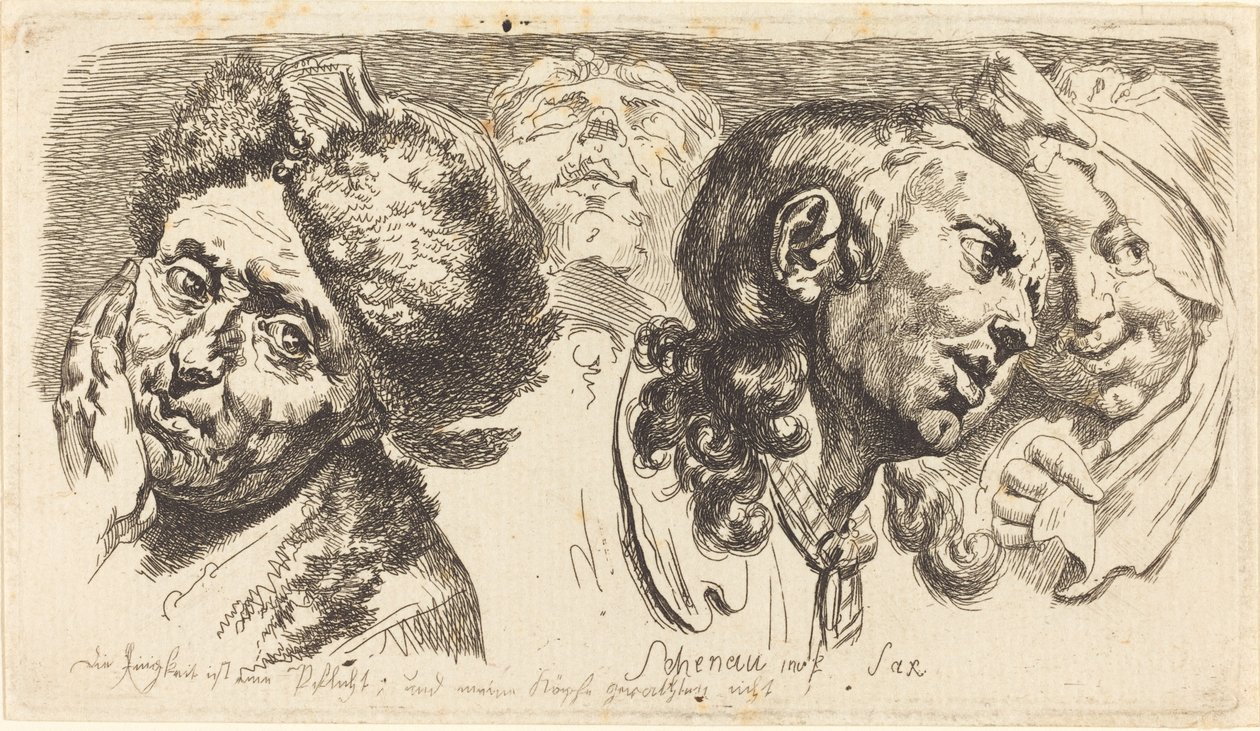 Cuatro cabezas de Johann Eleazar Schenau