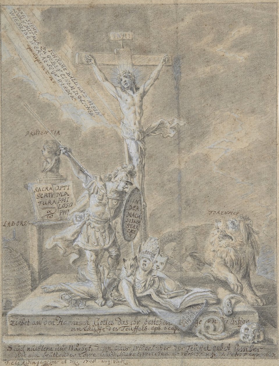 Alegoría de las Virtudes Cristianas de Johann Elias Ridinger