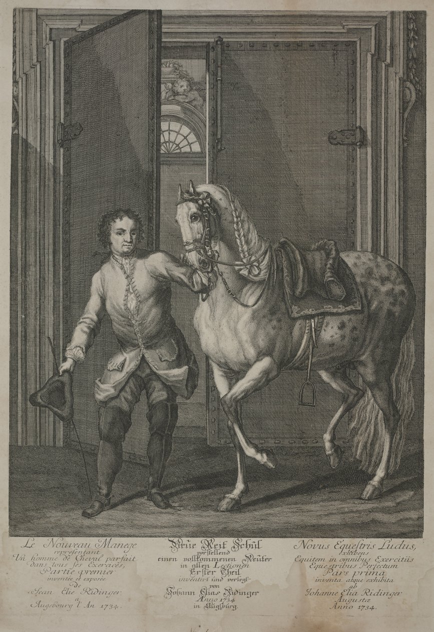 Nueva escuela de equitación de Johann Elias Ridinger