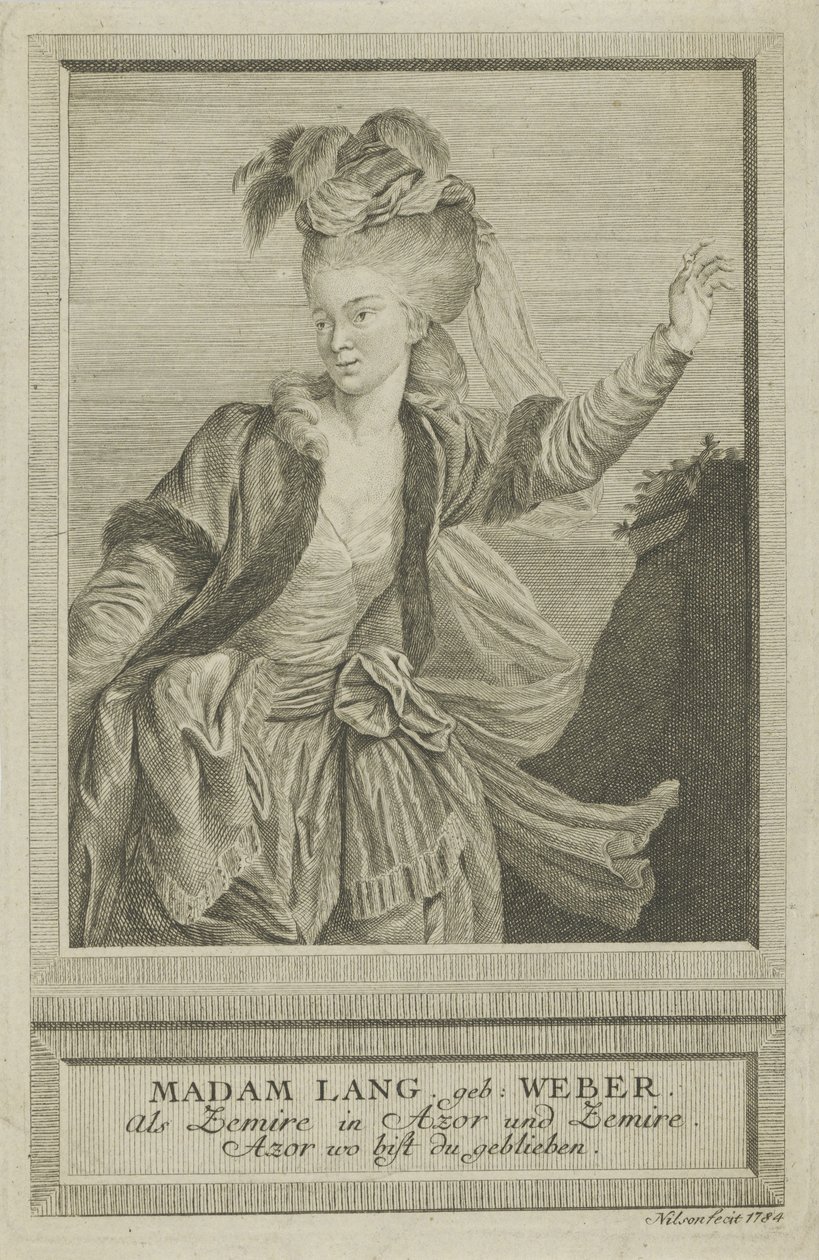 Aloisia Lange, née Weber como Zemire de Johann Esaias Nilson