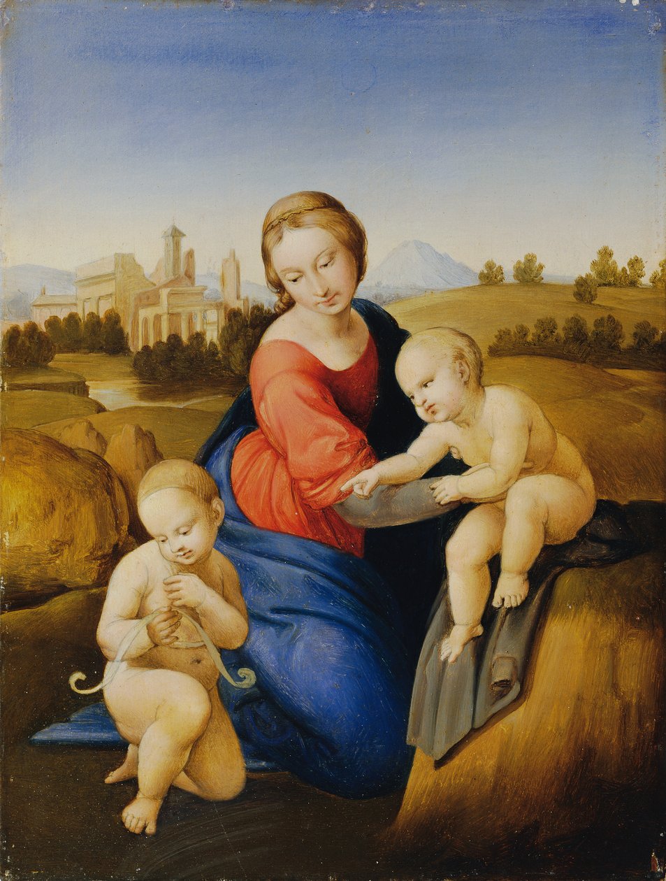 Virgen con el Niño y Johannesknaben de Johann Evangelist Scheffer von Leonhardshoff