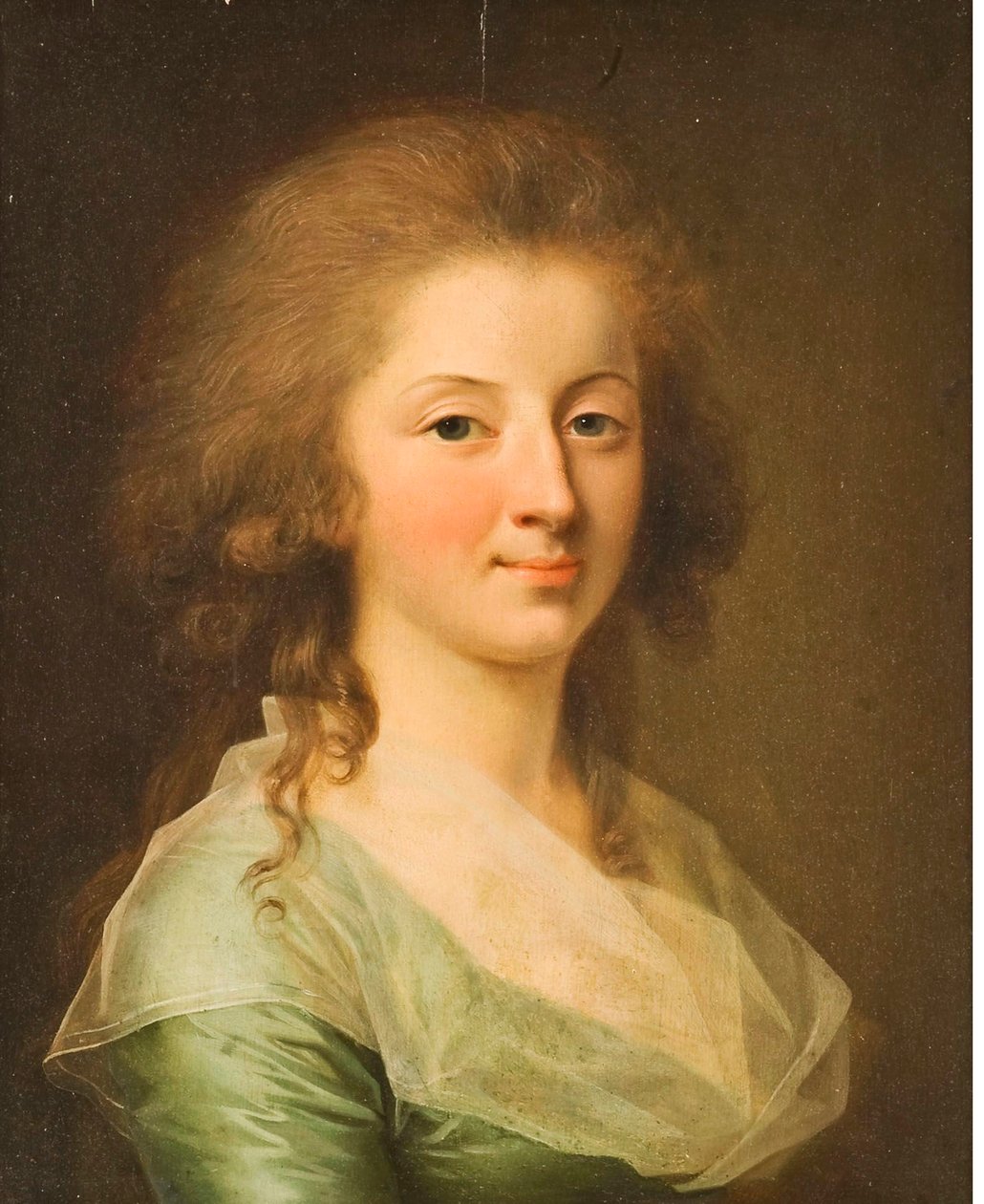 Retrato de una joven con vestido verde de Johann Friedrich August Tischbein