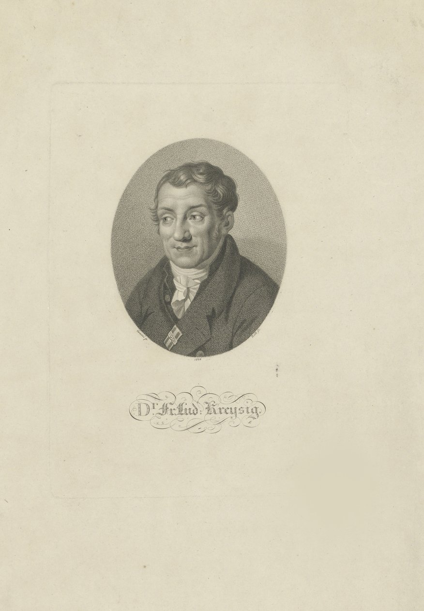 Retrato de Friedrich Ludwig Kreysig 1770-1839, 1826 de Johann Friedrich Bolt