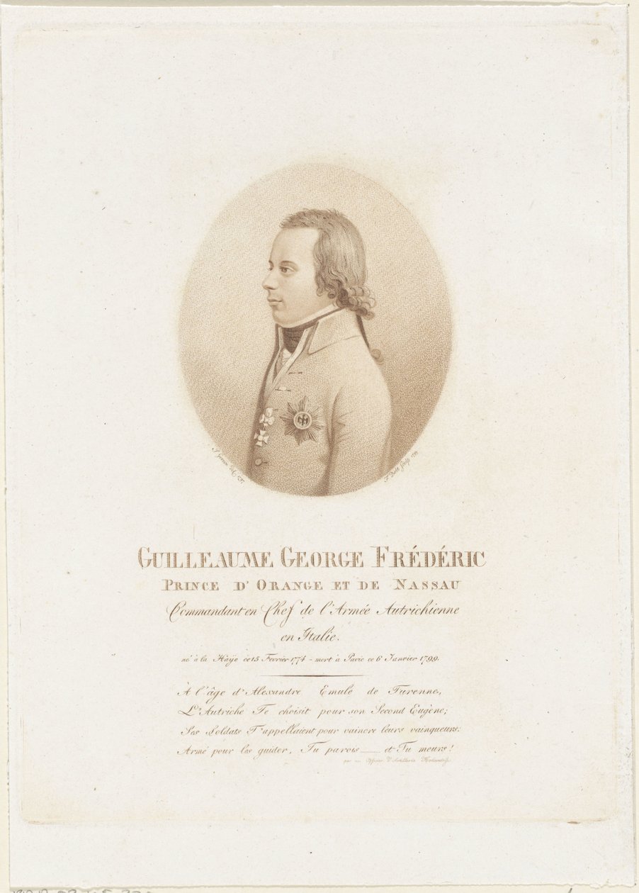 Retrato de Frederik, Príncipe de Orange-Nassau de Johann Friedrich Bolt