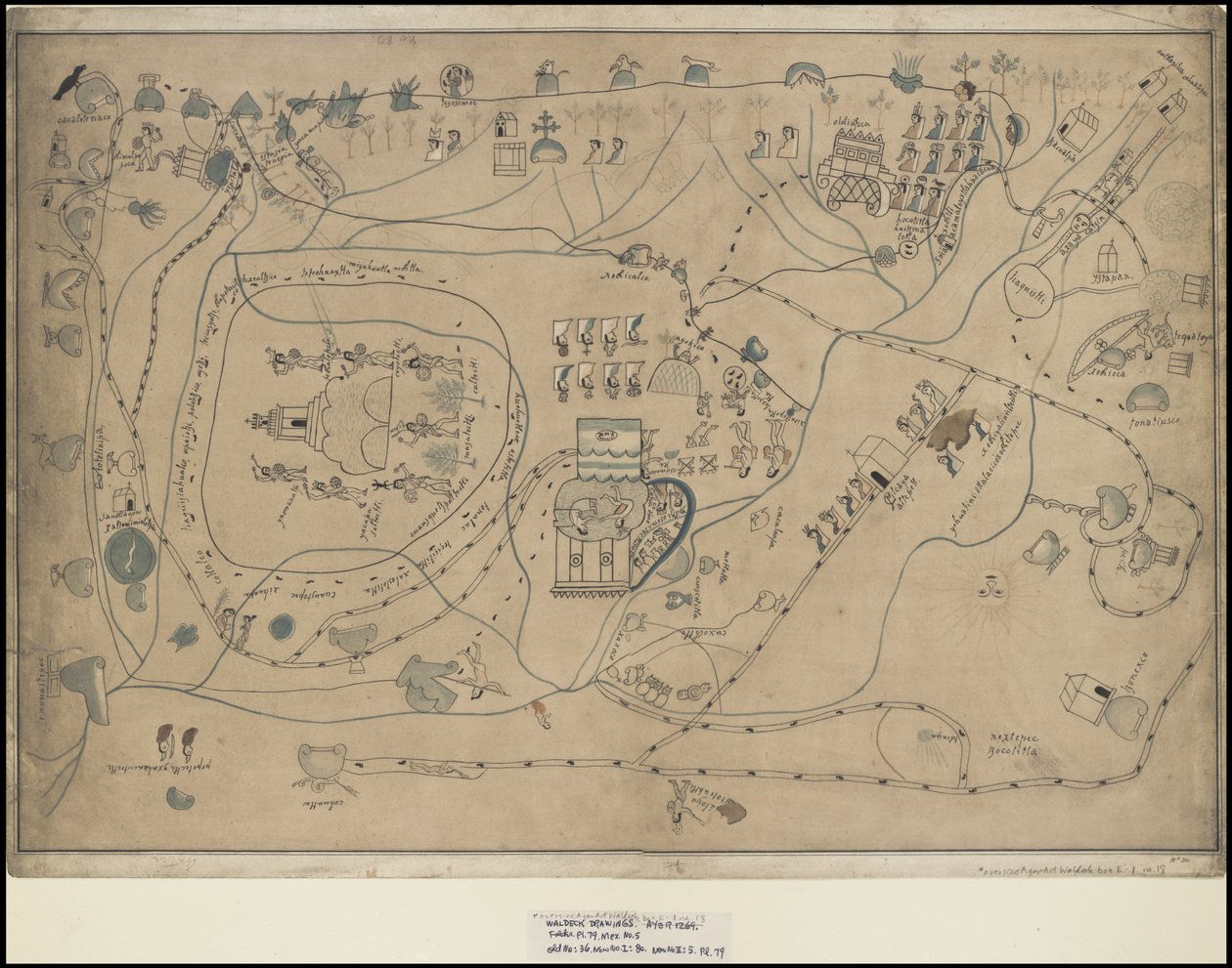 Colección de obras de arte originales de Waldeck sobre Mesoamérica, Box 18 de 22 de Johann Friedrich Maximilian von Waldeck