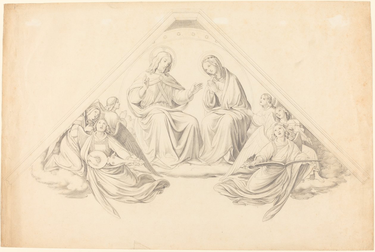 Cristo y la Virgen con Ángeles Músicos de Johann Friedrich Overbeck