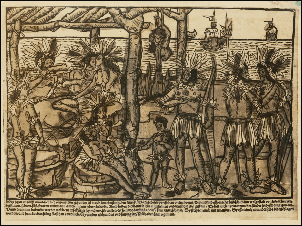 Ilustración del siglo XVI de Johann Froschauer sobre los nativos americanos de Johann Froschauer