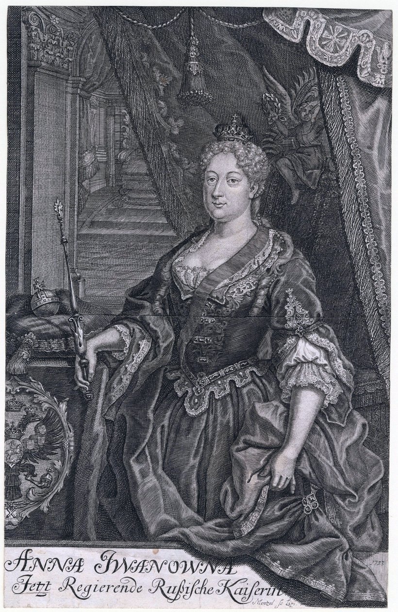 Retrato de la Emperatriz Anna Ioannovna (1693-1740) de Johann Georg Menzel