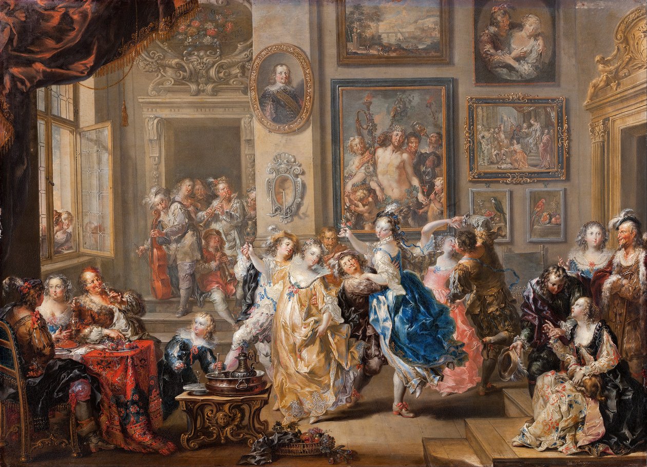 Escena de Baile en el Palacio, c.1730 de Johann Georg Platzer