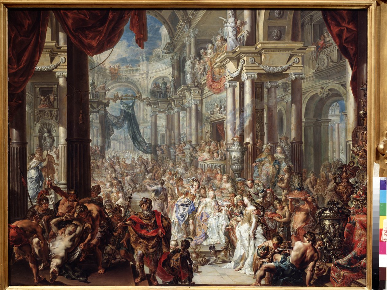 La parábola de la fiesta de bodas. La parábola de la fiesta de bodas. Pintura de Johann Georg Platzer (1704-1761) de Johann Georg Platzer