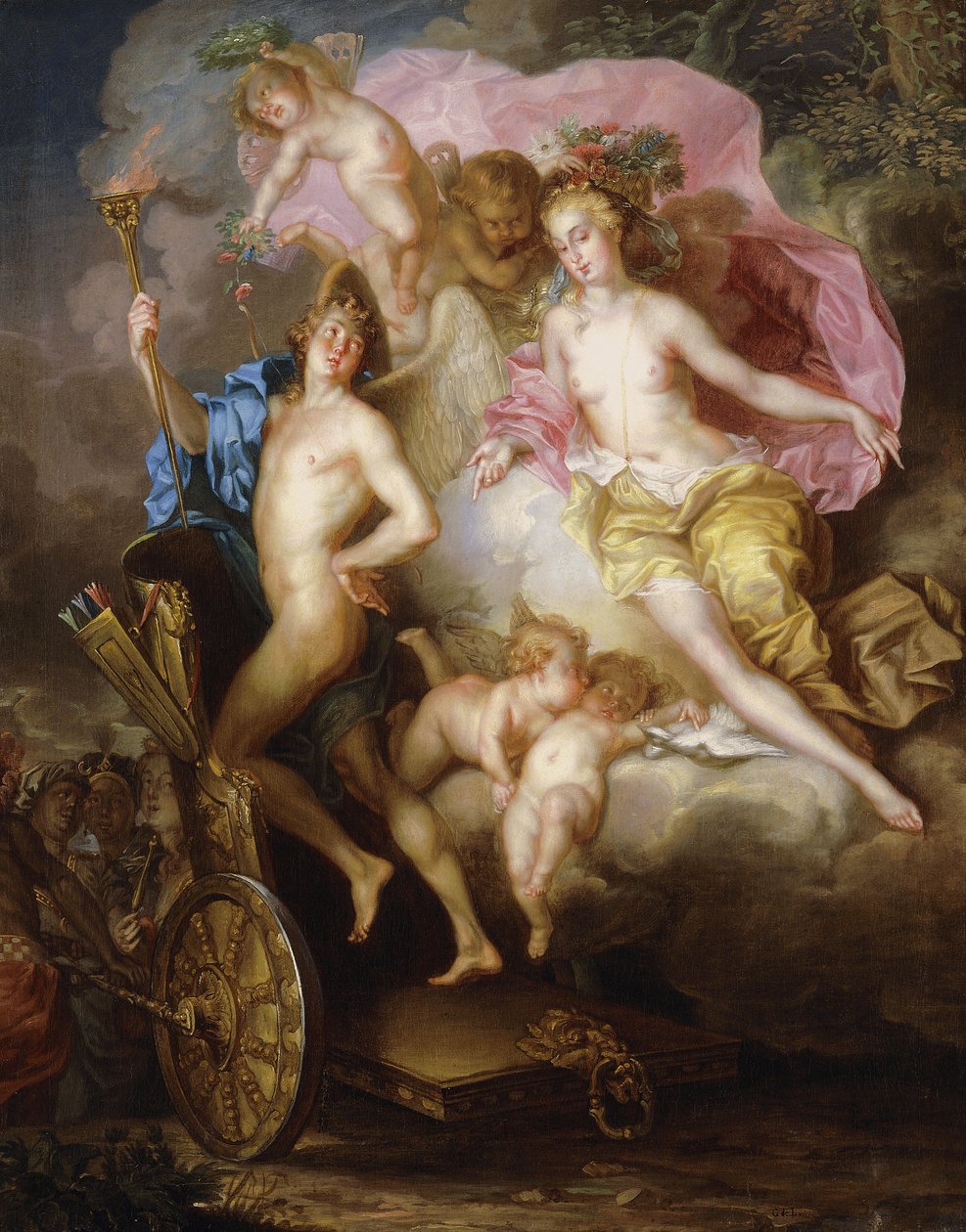 El triunfo de Venus y Cupido con el carro de Cupido de Johann Georg Platzer
