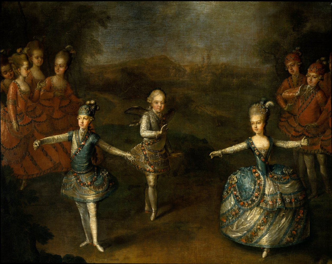Representación del ballet El triunfo del amor de Christoph Willibald Gluck en Schönbrunn en el matrimonio de José II con María Josefina Antonieta de Baviera el 24 de enero de 1765 (detalle) de Johann Georg Weikert