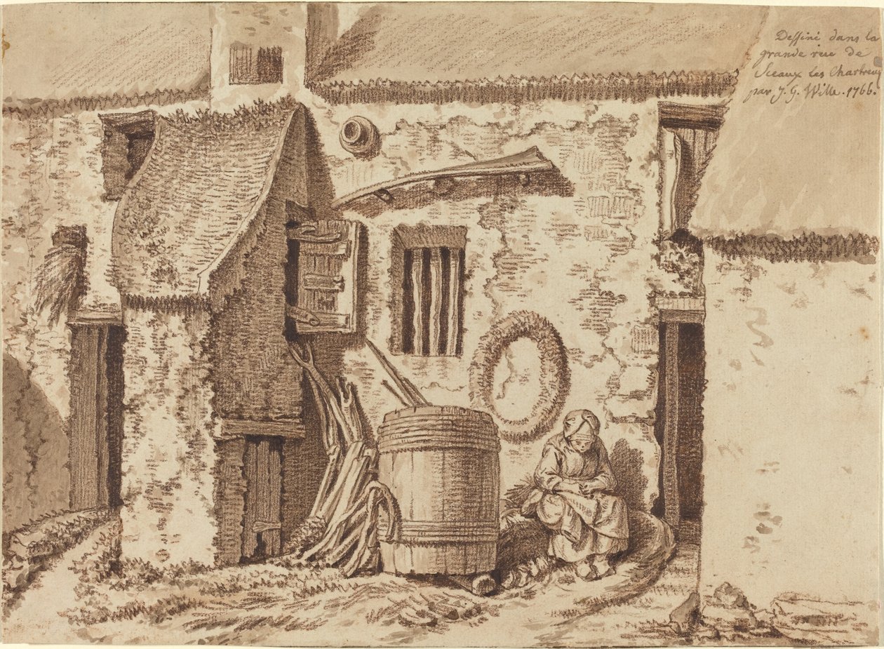 Una casa rústica en la Gran Rue en Sceaux-Les-Chartreux de Johann Georg Wille