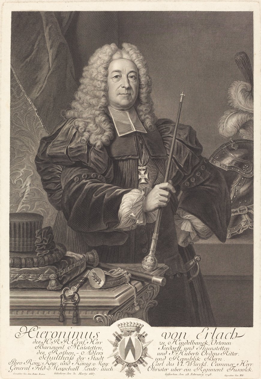 Johann von Erlach de Johann Georg Wille after Carlo Francesco Rusca, Cavalier